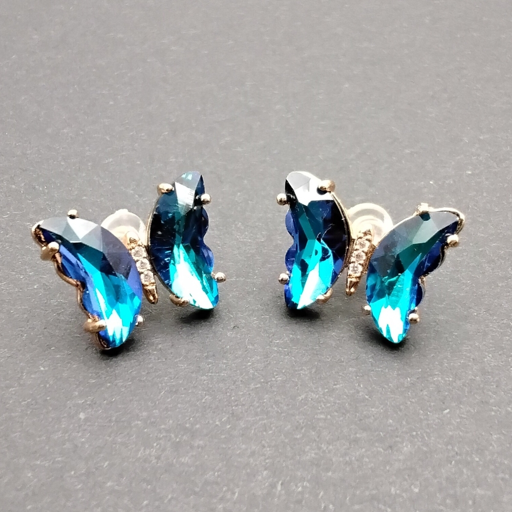 Elegant Blue Butterfly Earrings